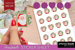 Retro Christmas Round Sticker - Vintage Aesthetic Printable Product Image 1