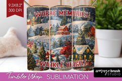 Retro Christmas Tumbler Wrap - Xmas Tumbler Sublimation Product Image 1
