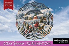 Retro Christmas Wind Spinner PNG - Xmas Holiday Sublimation Product Image 1