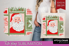 Retro Christmas Tote Bag - Vintage Aesthetic Tote Bag PNG Product Image 1