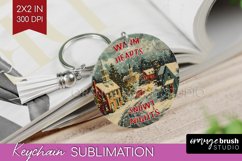 Retro Christmas Keychain PNG - Xmas Keychain Sublimation Product Image 1