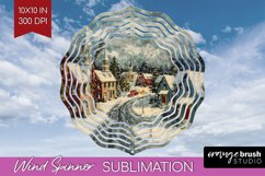 Retro Christmas Wind Spinner PNG - Xmas Holiday Sublimation Product Image 1