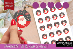 Retro Christmas Round Sticker - Vintage Aesthetic Printable Product Image 1