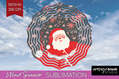 Retro Christmas Wind Spinner Sublimation PNG - Vintage Round Product Image 1