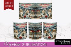 Retro Christmas Mug Wrap - Xmas Holiday 15Oz Mug Sublimation Product Image 1