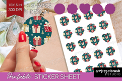 Retro Christmas Round Sticker - Vintage Aesthetic Printable Product Image 1
