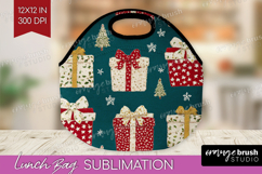 Retro Christmas Lunch Bag - Vintage Aesthetic Lunch Bug PNG Product Image 1