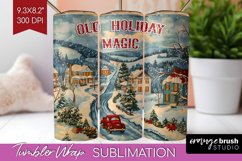 Retro Christmas Tumbler Wrap - Xmas Tumbler Sublimation Product Image 1