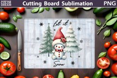 Retro Snowman Cutting Board | Christmas Kitchen Board Product Image 1