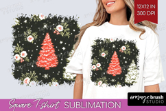 Retro Christmas Square Tshirt Background - Vintage Aesthetic Product Image 1