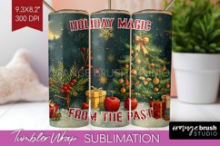 Retro Christmas Tumbler Wrap - Xmas Tumbler Sublimation Product Image 1