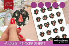 Retro Christmas Round Sticker - Vintage Aesthetic Printable Product Image 1