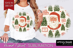 Retro Christmas Round Tshirt Background - Vintage Aesthetic Product Image 1