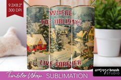 Retro Christmas Tumbler Wrap - Xmas Tumbler Sublimation Product Image 1