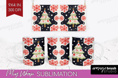 Retro Christmas Mug Wrap - Vintage Aesthetic Mug PNG Product Image 1