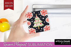 Retro Christmas Magnet Sublimation - Vintage Aesthetic PNG Product Image 1