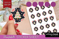 Retro Christmas Round Sticker - Vintage Aesthetic Printable Product Image 1