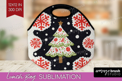 Retro Christmas Lunch Bag - Vintage Aesthetic Lunch Bug PNG Product Image 1