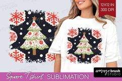 Retro Christmas Square Tshirt Background - Vintage Aesthetic Product Image 1