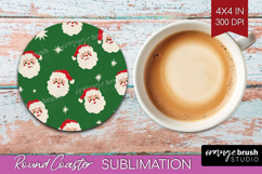 Retro Christmas Round Coaster - Vintage Aesthetic Coaster Product Image 1
