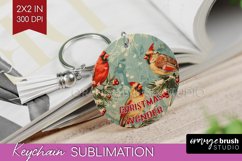 Retro Christmas Keychain PNG - Xmas Keychain Sublimation Product Image 1