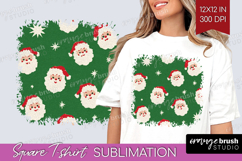 Retro Christmas Square Tshirt Background - Vintage Aesthetic Product Image 1