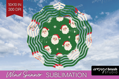 Retro Christmas Wind Spinner Sublimation PNG - Vintage Round Product Image 1