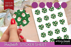 Retro Christmas Round Sticker - Vintage Aesthetic Printable Product Image 1