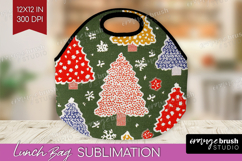 Retro Christmas Lunch Bag - Vintage Aesthetic Lunch Bug PNG Product Image 1