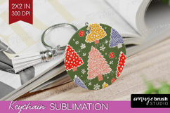 Retro Christmas Keychain PNG - Vintage Aesthetic Keychain Product Image 1