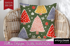 Retro Christmas Pillow Sublimation - Vintage Aesthetic Cover Product Image 1