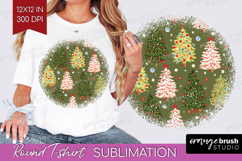 Retro Christmas Round Tshirt Background - Vintage Aesthetic Product Image 1