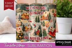 Retro Christmas Tumbler Wrap - Xmas Tumbler Sublimation Product Image 1