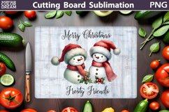 Snowman Family Cutting Board | Christmas Kitchen Board Product Image 1
