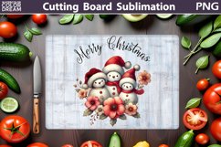 Snowman Family Cutting Board | Christmas Kitchen Board Product Image 1