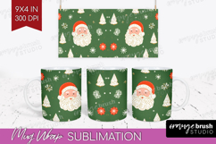 Retro Christmas Mug Wrap - Vintage Aesthetic Mug PNG Product Image 1