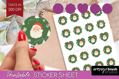 Retro Christmas Round Sticker - Vintage Aesthetic Printable Product Image 1