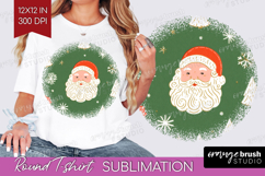 Retro Christmas Round Tshirt Background - Vintage Aesthetic Product Image 1