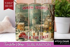 Retro Christmas Tumbler Wrap - Xmas Tumbler Sublimation Product Image 1