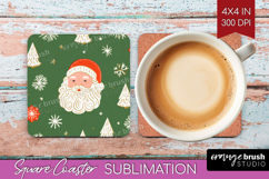 Retro Christmas Square Coaster - Vintage Aesthetic Coaster Product Image 1