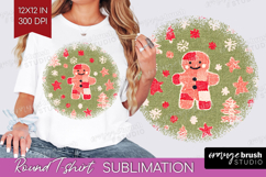 Retro Christmas Round Tshirt Background - Vintage Aesthetic Product Image 1