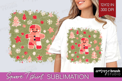 Retro Christmas Square Tshirt Background - Vintage Aesthetic Product Image 1