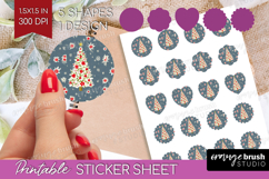 Retro Christmas Round Sticker - Vintage Aesthetic Printable Product Image 1