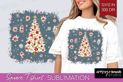 Retro Christmas Square Tshirt Background - Vintage Aesthetic Product Image 1