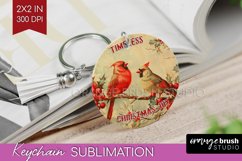 Retro Christmas Keychain PNG - Xmas Keychain Sublimation Product Image 1