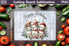 Snowman Family Cutting Board | Christmas Kitchen Board Product Image 1