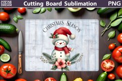 Retro Snowman Cutting Board | Christmas Kitchen Board Product Image 1