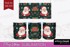 Retro Christmas Mug Wrap - Vintage Aesthetic Mug PNG Product Image 1