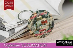 Retro Christmas Keychain PNG - Xmas Keychain Sublimation Product Image 1