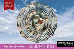 Retro Christmas Wind Spinner PNG - Xmas Holiday Sublimation Product Image 1